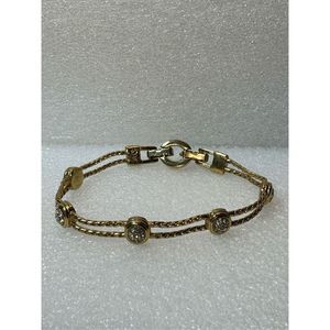 Signed Swarovski Gold Tone Crystal Bracelet